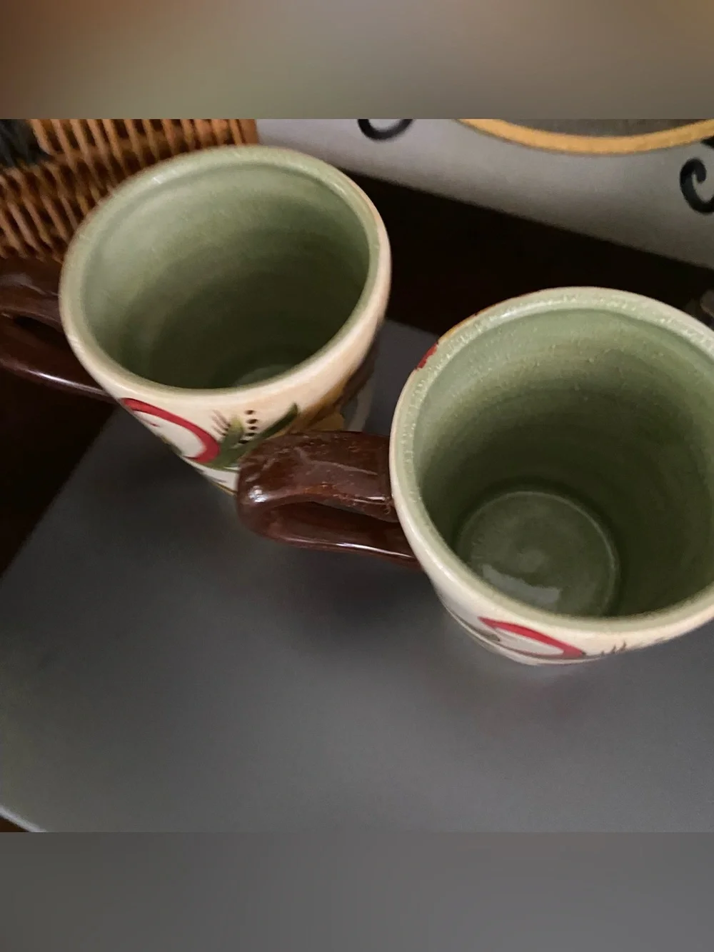 Pier 1 Imports 2pc Carynthum Coffee Mugs Handcrafted Porcelain Earthenware